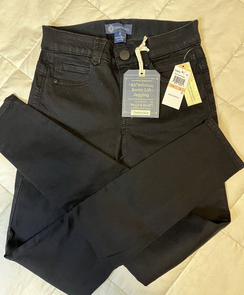 Democracy "Ab"solution Black Booty Lift Jeggings Womens Size 2 New With Tags NWT